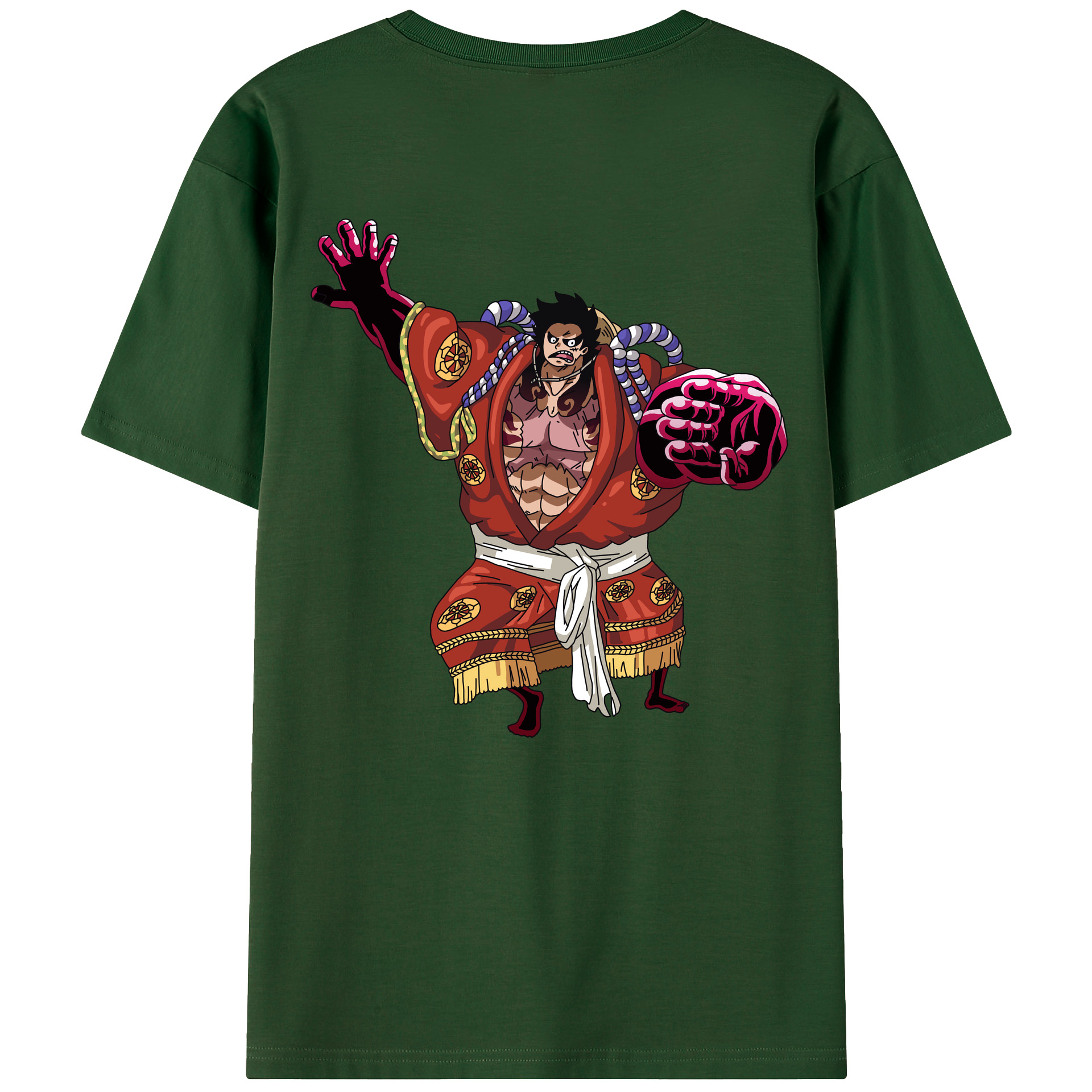 ワンピース モンキー・D・ルフィ ONE PIECE Monkey D. Luffy 綿100％半袖Tシャツ（背面プリント）